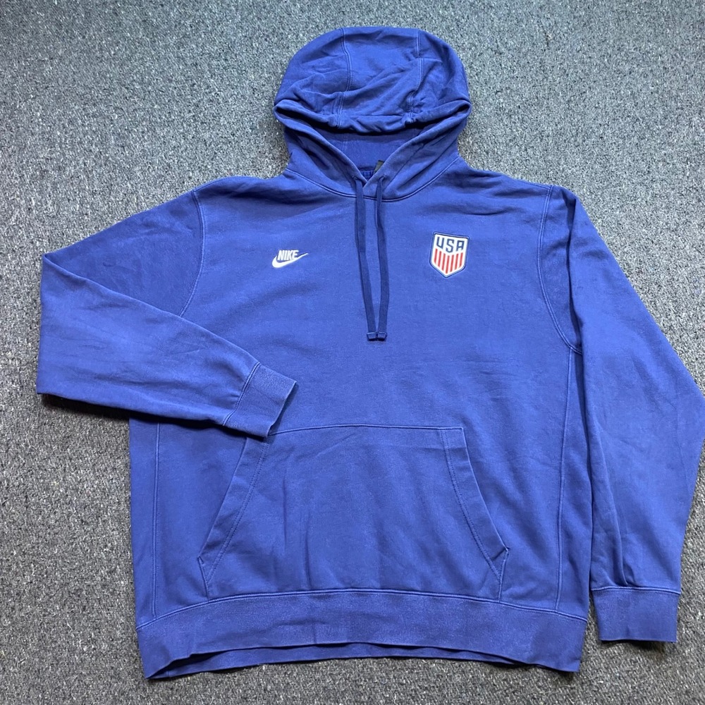 Nike USA Soccer Hoodie Sz XL Mens Blue Sportswear USMNT Pullover Sweatshirt